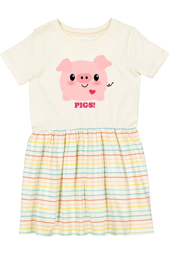 Kawaii I Love Pigs Girls Toddler Dress