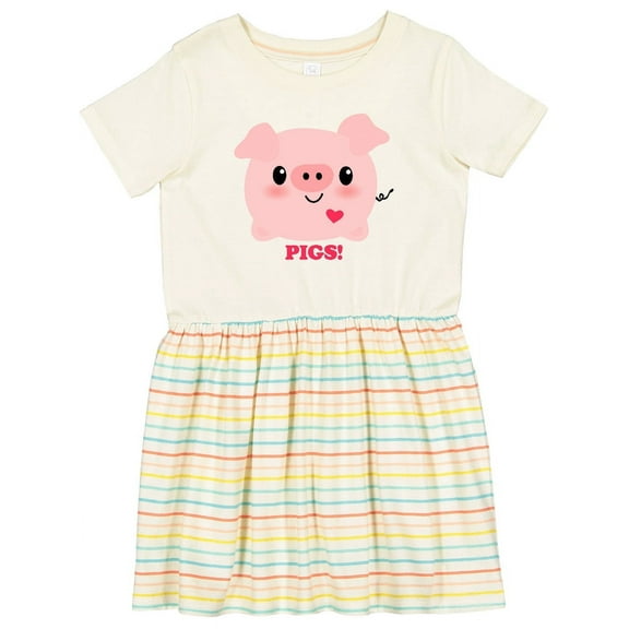 Inktastic Kawaii I Love Pigs Girls Toddler Dress