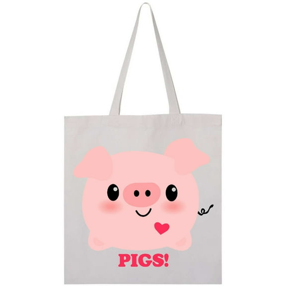 Inktastic Kawaii I Love Pigs Tote Bag