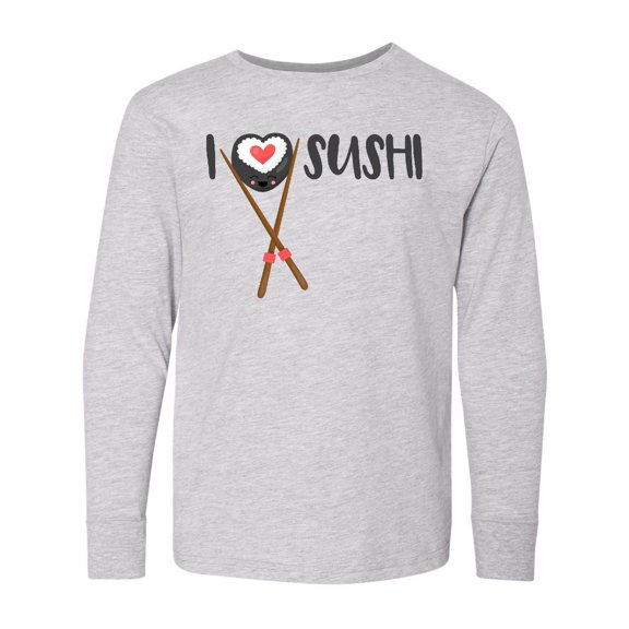 Inktastic Kawaii I Love Sushi Long Sleeve Youth T-Shirt