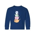 thumbnail image 1 of Inktastic Kawaii Kitten Stack Long Sleeve Youth T-Shirt, 1 of 5