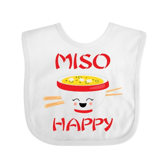 Inktastic Kawaii Miso Happy Boys or Girls Baby Bib
