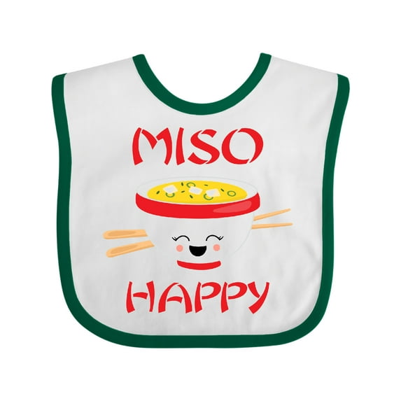Inktastic Kawaii Miso Happy Boys or Girls Baby Bib