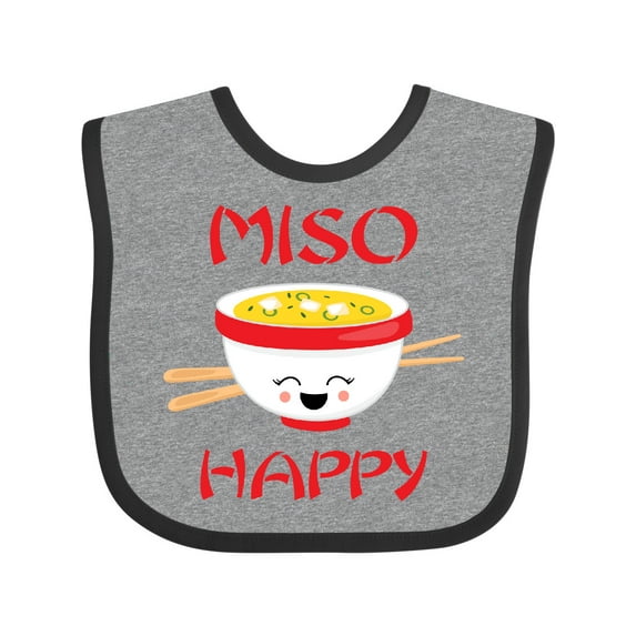 Inktastic Kawaii Miso Happy Boys or Girls Baby Bib