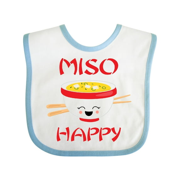 Inktastic Kawaii Miso Happy Boys or Girls Baby Bib