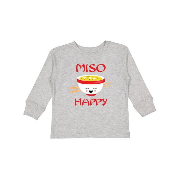 Inktastic Kawaii Miso Happy Boys or Girls Long Sleeve Toddler T-Shirt