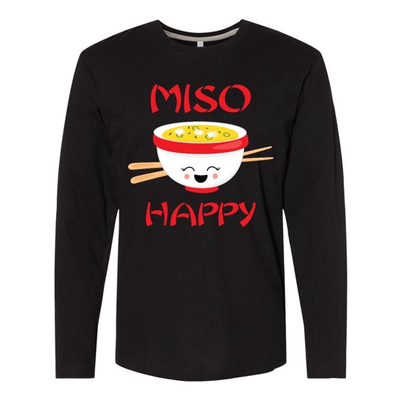 Inktastic Kawaii Miso Happy Long Sleeve T-Shirt