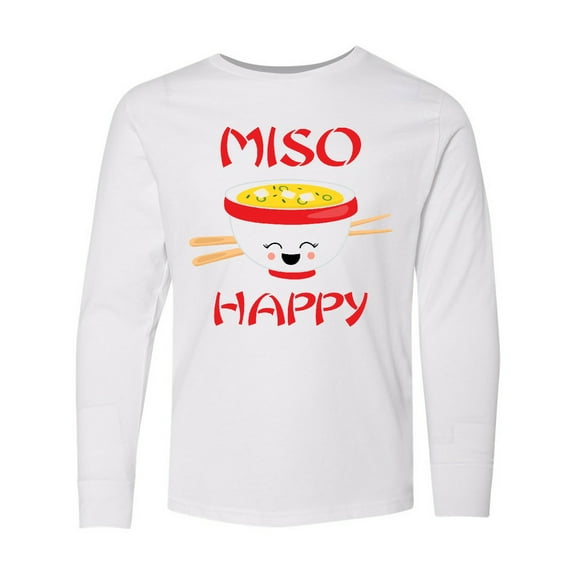 Inktastic Kawaii Miso Happy Long Sleeve Youth T-Shirt