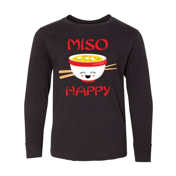 Inktastic Kawaii Miso Happy Long Sleeve Youth T-Shirt