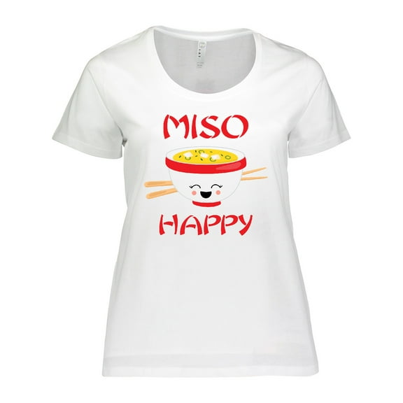 Inktastic Kawaii Miso Happy Women's Plus Size T-Shirt