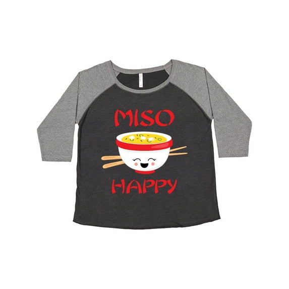 Inktastic Kawaii Miso Happy Women's Plus Size T-Shirt