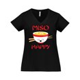 thumbnail image 1 of Inktastic Kawaii Miso Happy Women's Plus Size V-Neck T-Shirt, 1 of 5