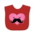 thumbnail image 1 of Inktastic Kawaii Mustache Heart Girls Baby Bib, 1 of 4