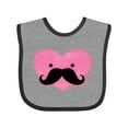 thumbnail image 1 of Inktastic Kawaii Mustache Heart Girls Baby Bib, 1 of 4