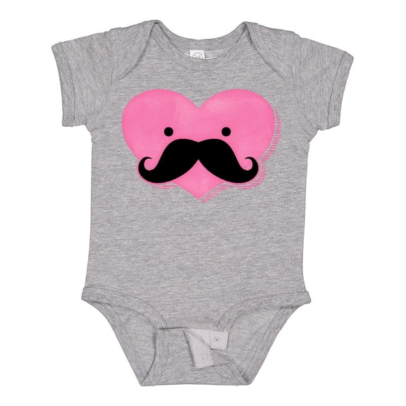 Inktastic Kawaii Mustache Heart Girls Baby Bodysuit