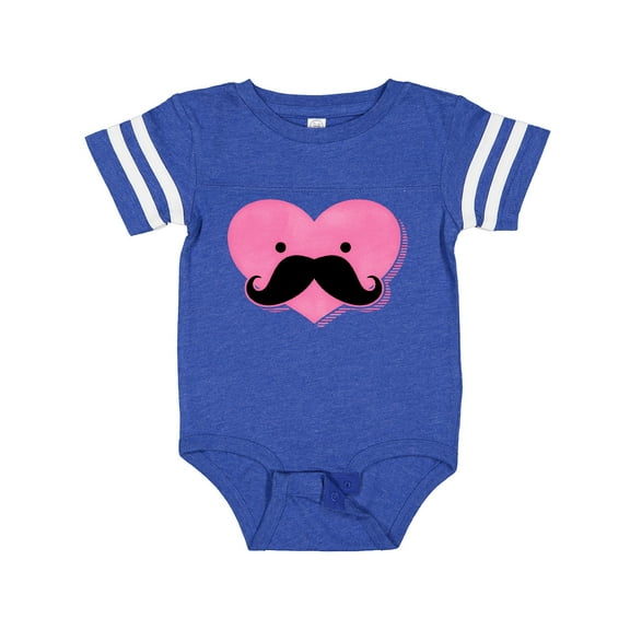Inktastic Kawaii Mustache Heart Girls Baby Bodysuit
