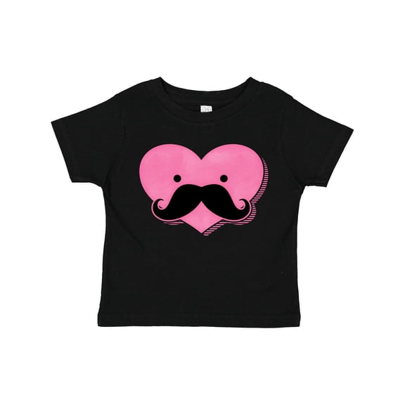 Inktastic Kawaii Mustache Heart Girls Toddler T-Shirt