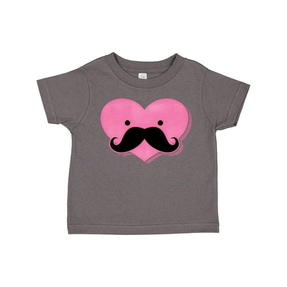 Inktastic Kawaii Mustache Heart Girls Toddler T-Shirt
