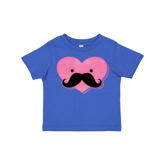 Inktastic Kawaii Mustache Heart Girls Toddler T-Shirt