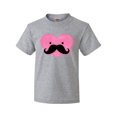 thumbnail image 1 of Inktastic Kawaii Mustache Heart Youth T-Shirt, 1 of 5