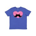 thumbnail image 1 of Inktastic Kawaii Mustache Heart Youth T-Shirt, 1 of 5