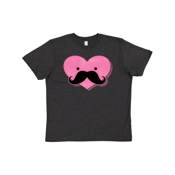 Inktastic Kawaii Mustache Heart Youth T-Shirt