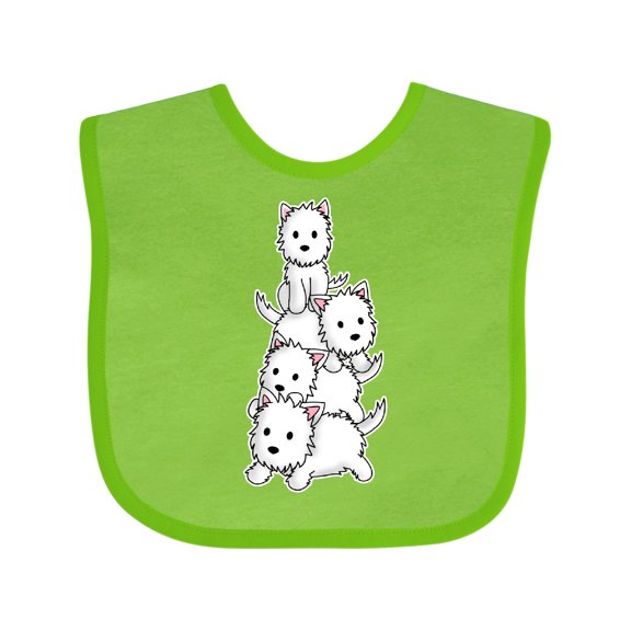 Inktastic Kawaii Westie Stack Boys or Girls Baby Bib