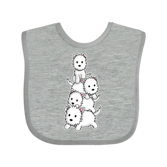 Inktastic Kawaii Westie Stack Boys or Girls Baby Bib