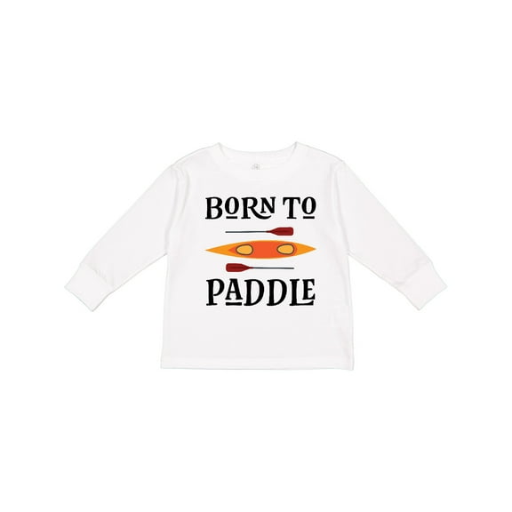 Inktastic Kayaking Born To Paddle Kayak Boys or Girls Long Sleeve Toddler T-Shirt