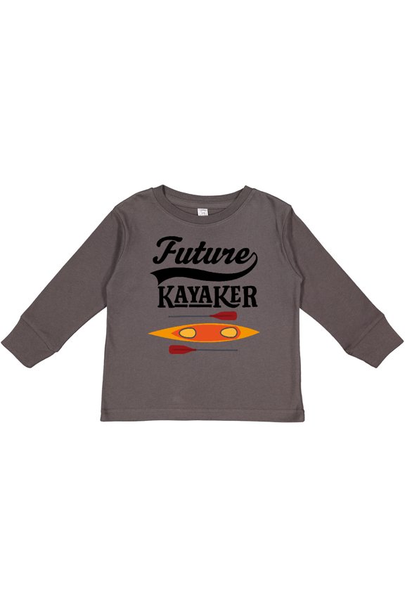 Kayaking Future Kayaker Gift Boys or Girls Long Sleeve Toddler T-Shirt