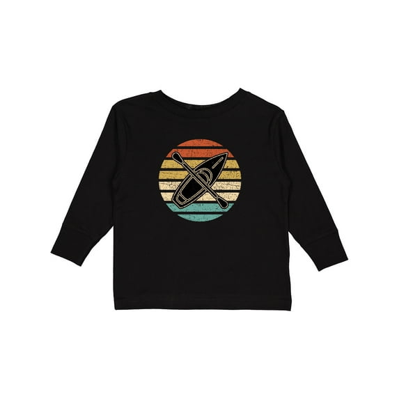 Inktastic Kayaking Gift Retro Kayak Boating Boys or Girls Long Sleeve Toddler T-Shirt