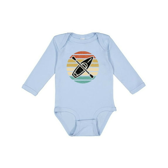 Inktastic Kayaking Retro Kayak Boating Boys or Girls Long Sleeve Baby Bodysuit