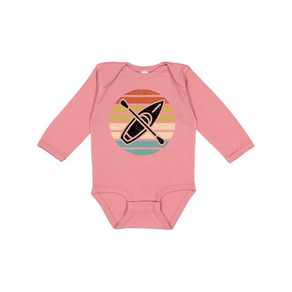 Inktastic Kayaking Retro Kayak Boating Boys or Girls Long Sleeve Baby Bodysuit