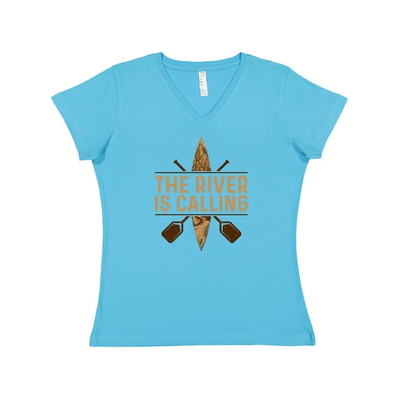 Inktastic Kayaking River is Calling Kayak Women's V-Neck T-Shirt