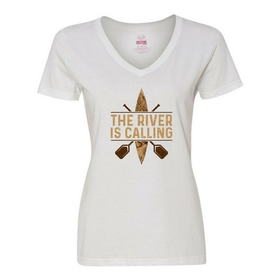 Inktastic Kayaking River is Calling Kayak Women's V-Neck T-Shirt