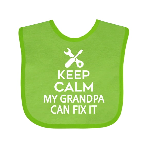 Inktastic Keep Calm My Grandpa Can Fix It Boys or Girls Baby Bib