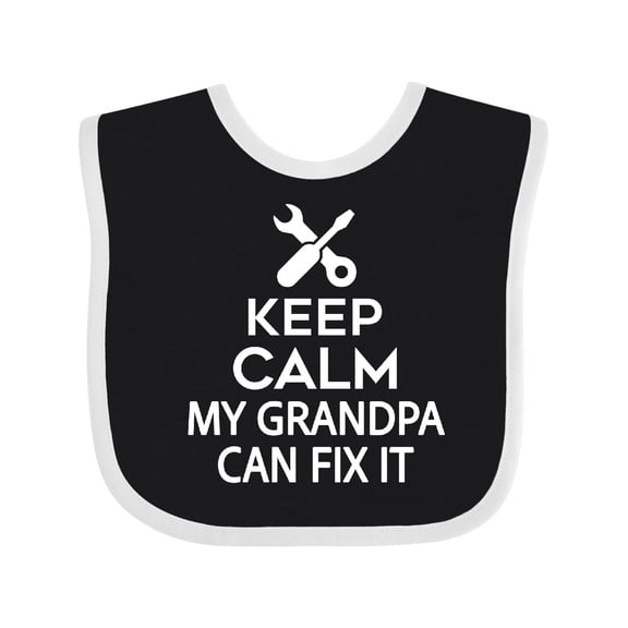 Inktastic Keep Calm My Grandpa Can Fix It Boys or Girls Baby Bib