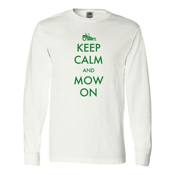Inktastic Keep Calm and Mow On Zero Turn Long Sleeve T-Shirt