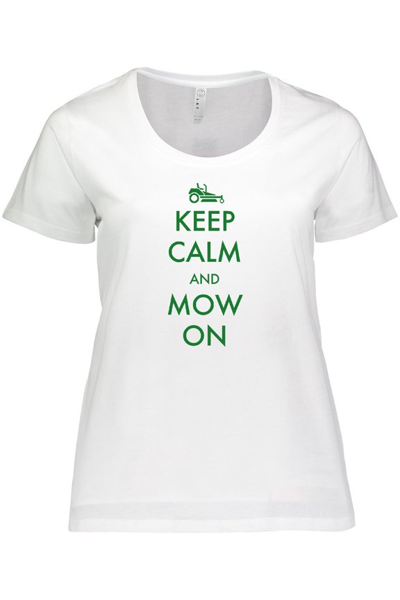 Keep Calm and Mow On Zero Turn Women's Plus Size T-Shirt