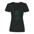 thumbnail image 1 of Inktastic Keep Calm and Mow on Zero Turn Women's V-Neck T-Shirt, 1 of 5