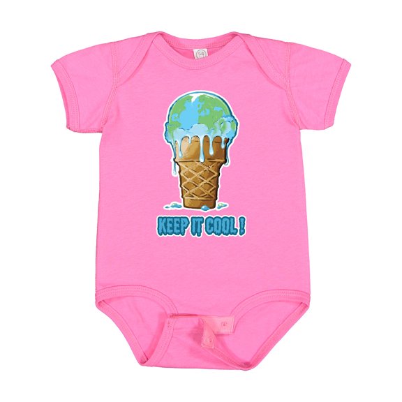 Inktastic Keep It Cool Melting Earth Ice Cream Cone Boys or Girls Baby Bodysuit