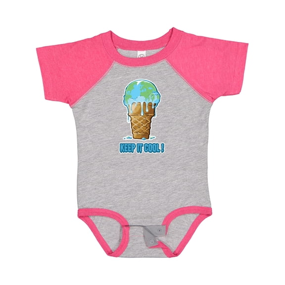 Inktastic Keep It Cool Melting Earth Ice Cream Cone Boys or Girls Baby Bodysuit