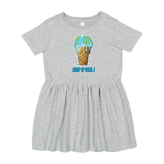 Inktastic Keep It Cool Melting Earth Ice Cream Cone Girls Toddler Dress