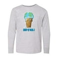 thumbnail image 1 of Inktastic Keep It Cool Melting Earth Ice Cream Cone Long Sleeve Youth T-Shirt, 1 of 5