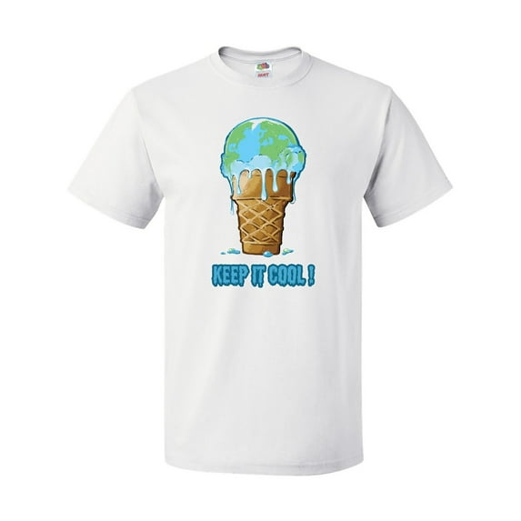 Inktastic Keep It Cool Melting Earth Ice Cream Cone T-Shirt