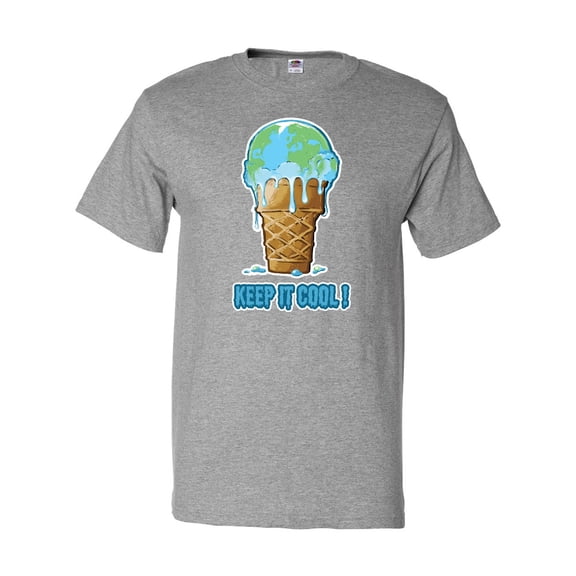 Inktastic Keep It Cool Melting Earth Ice Cream Cone T-Shirt
