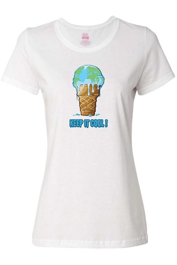 Keep It Cool Melting Earth Ice Cream Cone Women's T-Shirt
