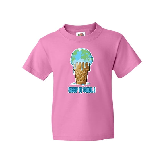 Inktastic Keep It Cool Melting Earth Ice Cream Cone Youth T-Shirt