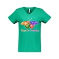 thumbnail image 1 of Inktastic Keep On Creating with Beautiful Rainbow Butterfly Women's V-Neck T-Shirt, 1 of 4