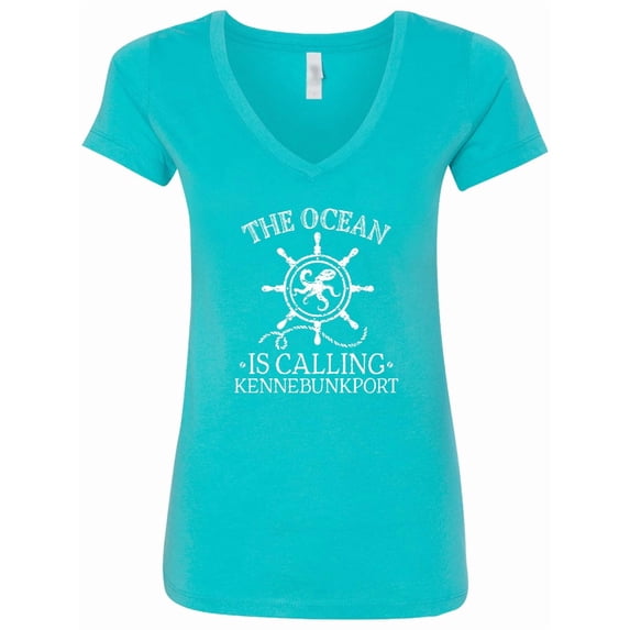 Inktastic Kennebunkport Maine Women's V-Neck T-Shirt